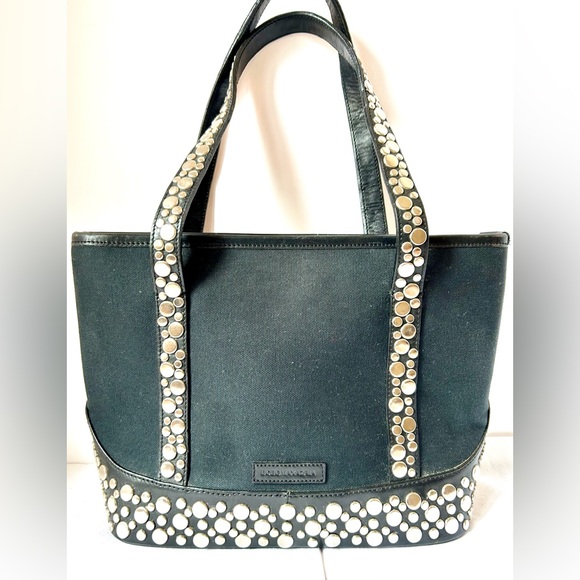 BCBGMAXAZRIA Black Handbag W/ Silver Studs - Picture 4 of 15
